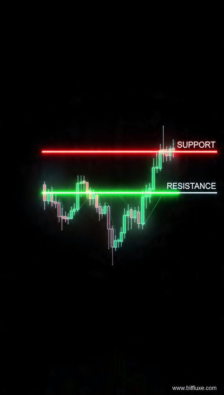 Professional trading chart showing a Support and Resistance Strategy for Beginners with price action levels.