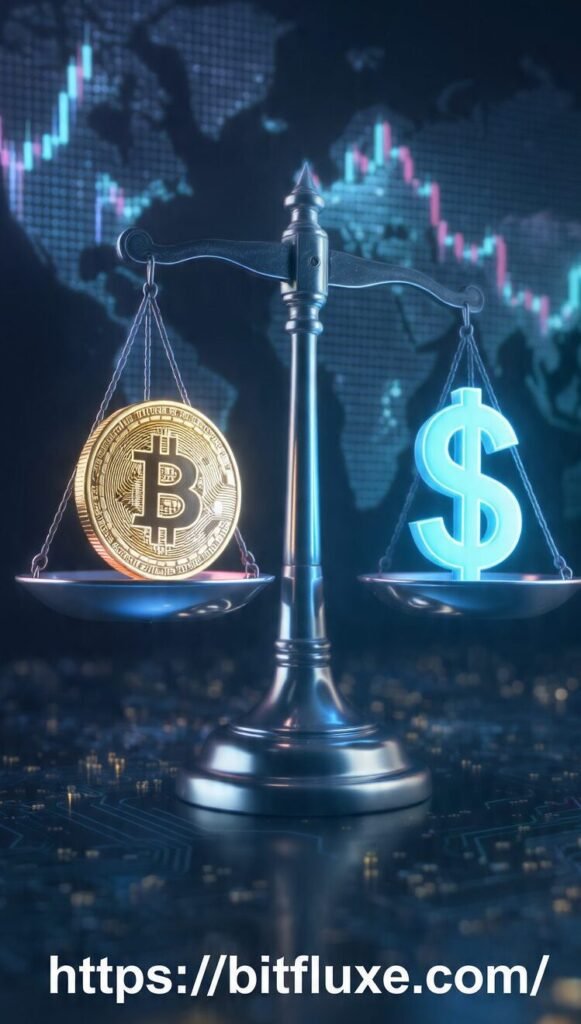 A powerful Bitcoin image designed for Google Discover, featuring a massive 3D Bitcoin symbol with the text 'THE 20 MILLIONTH BTC IS HERE' and a visual map of the final 95.2% mined status, including the URL bitfluxe.com in the bottom right corner.