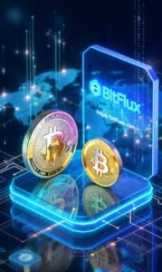 A split-screen 3D illustration: one side shows traditional gold bars in a secure vault, the other side shows a glowing digital smartphone interface representing tokenized gold. Cinematic lighting, professional financial photography style."