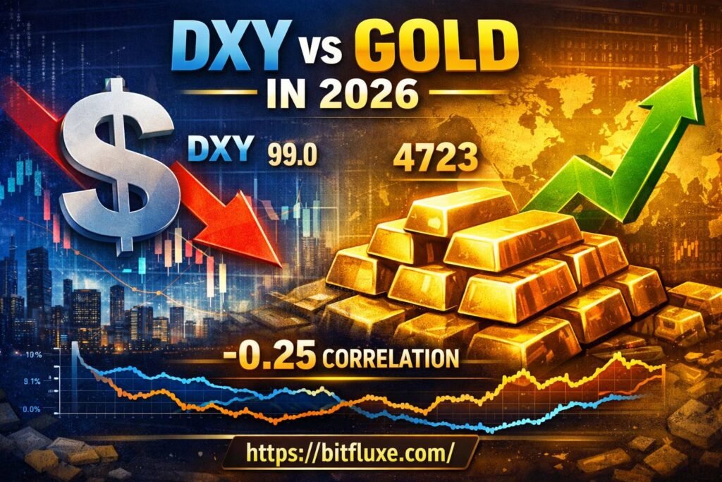 DXY Dollar Index vs Gold Price Correlation 2026 - Is the classic inverse relationship breaking? Complete analysis with charts and gold price forecast