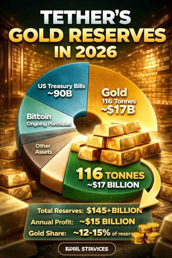 Tether gold reserves 2026 with 116 tonnes backing USDT and impact on Bitcoin and global crypto market